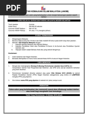 Iklan Guru KAFA Kelantan 10 2019  PDF