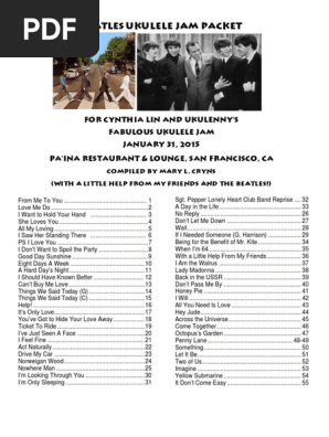 The Beatles Ukulele Sheets Pdf Song Structure British Music