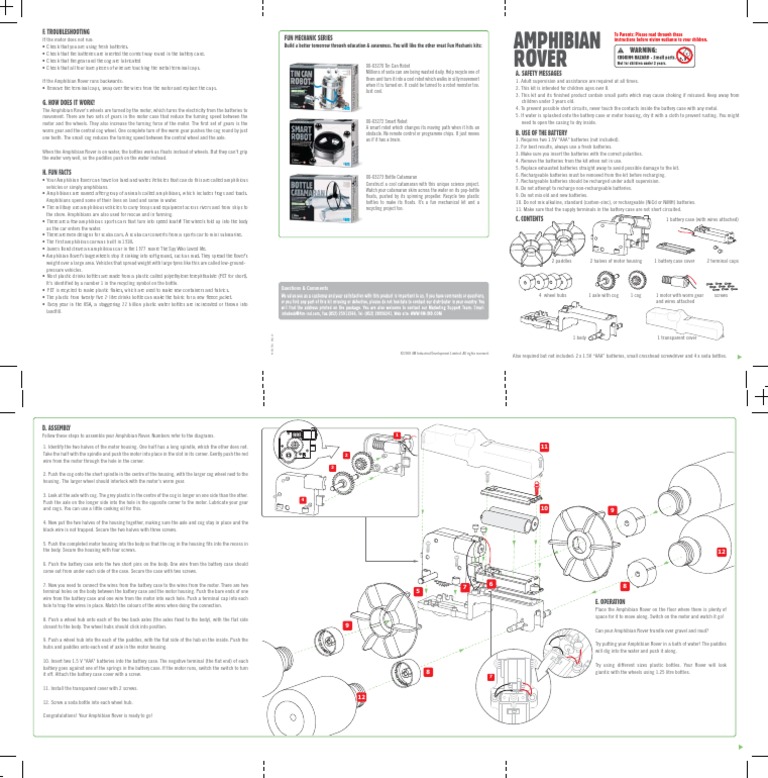 Amphibian Rover | PDF | Gear | Rechargeable Battery