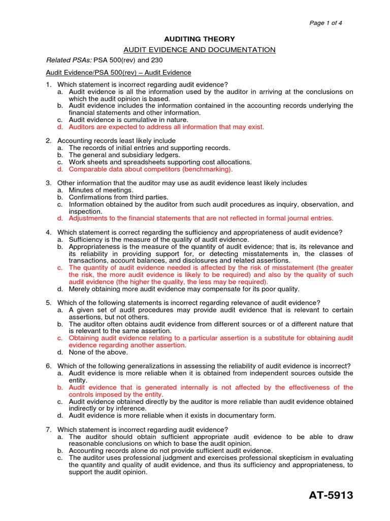 Audit Evidence and Documentation Insights | PDF | Internal Control | Audit