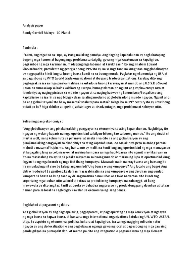 Analysis Paper | PDF