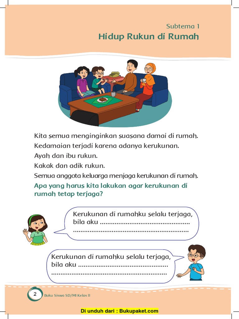 Subtema 1 Hidup Rukun Di Rumah Pdf