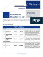 COL FINANCIAL GROUP'S RECOMMENDED PHILIPPINE EQUITY LIST