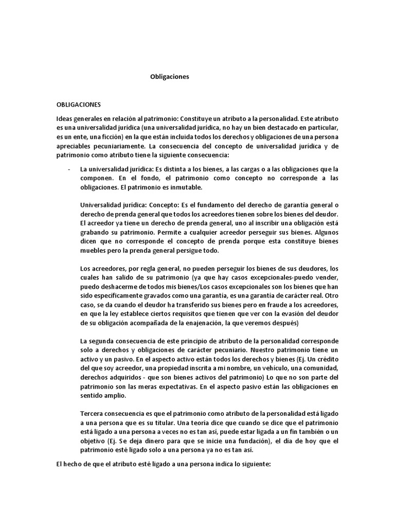 Derecho Civil Obligaciones | PDF | Bienes (Ley) | Pagos