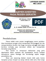 Manajemen Anestesi Pada Pasien Geriatri: Alif Adeyani, S.Ked. 10542 0583 14
