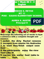 Remedios S. Reyno MT 11 Pias - Gaang Elementary School Aurea S. Austria Principal II