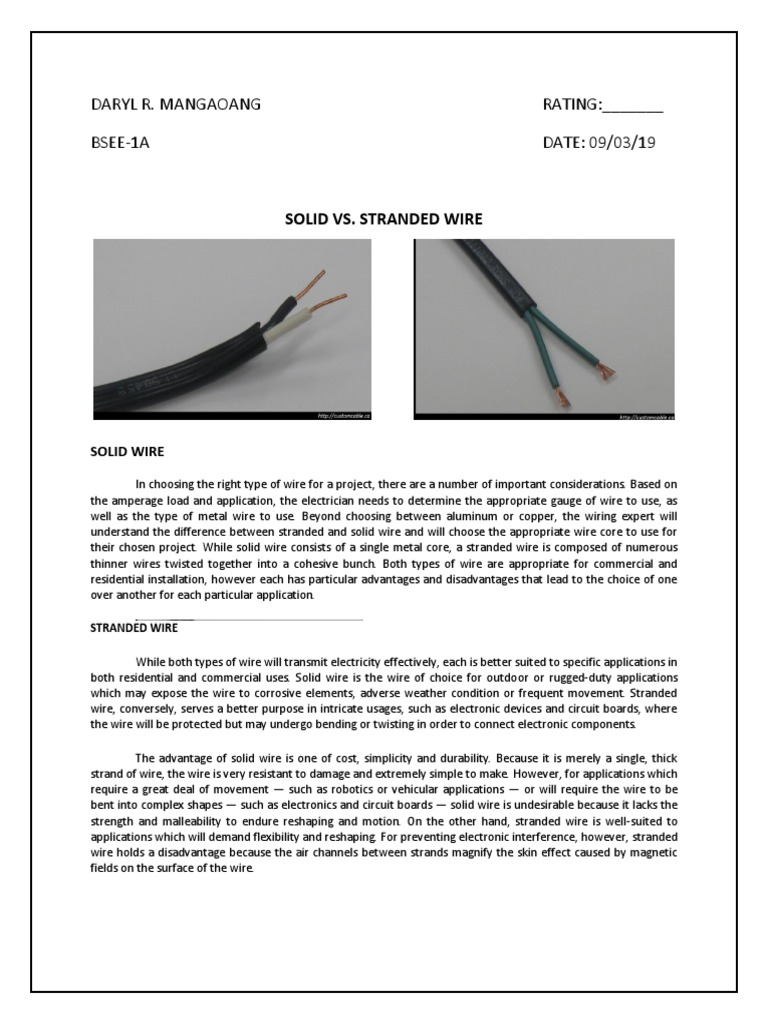 Solid vs Stranded Wire Explained | PDF | Electric Power | Electric Current