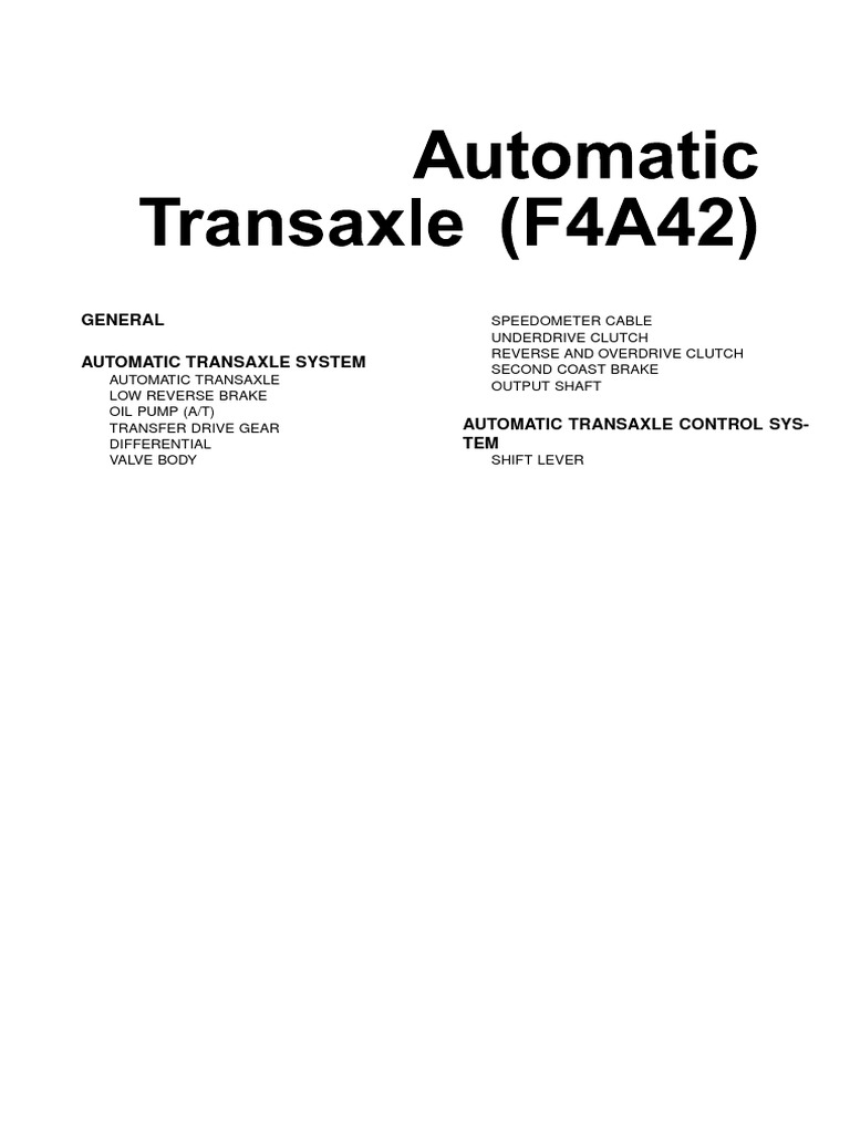 at (Auto Transaxle) PDF Automatic Transmission Transmission