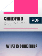 Childfind: (Component of Special and Inclusive Education)
