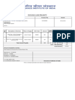 Invoice receipt for insurance courses