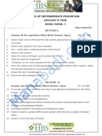 IPE Zoology Model Paper 1 Question Paper
