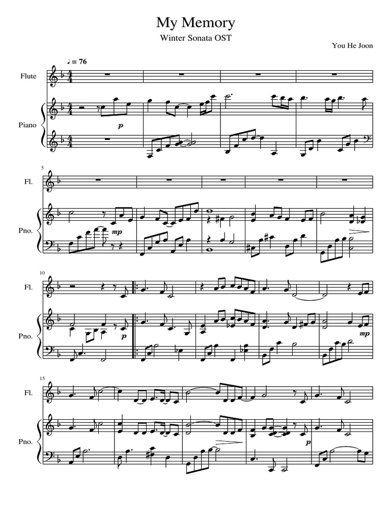 My Memory Winter Sonata Ost Pdf Sonata Musical Compositions