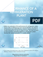 Performance of A Refrigeration Plant