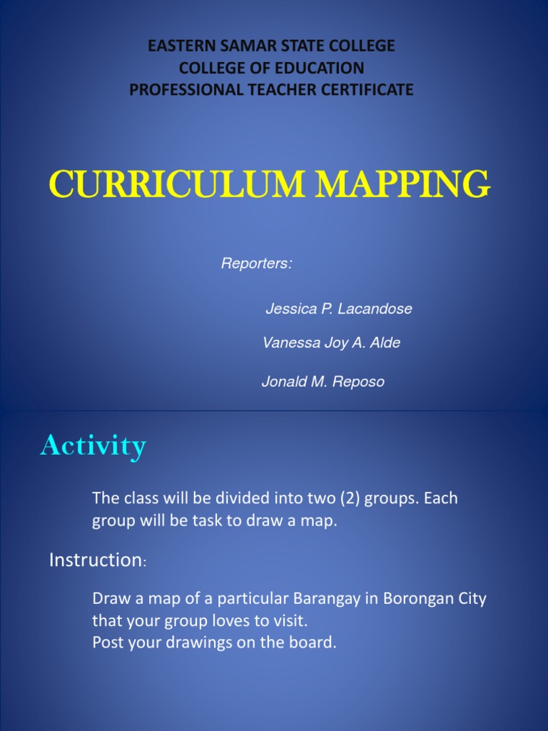 Curriculum Mapping 111 | PDF | Curriculum | Teachers