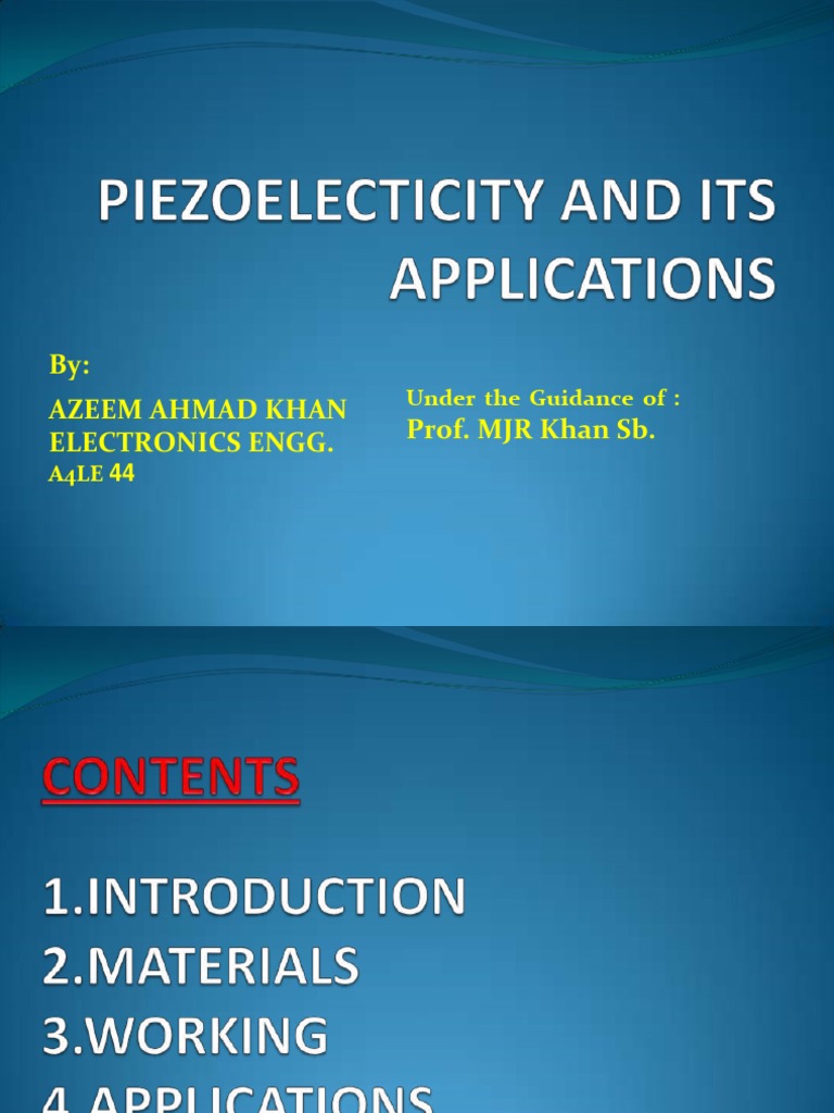 Piezoelectricity: Energy Harvesting Insights | PDF | Piezoelectricity ...
