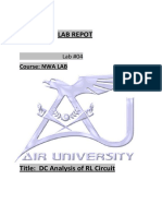 Lab Repot: Title: DC Analysis of RL Circuit