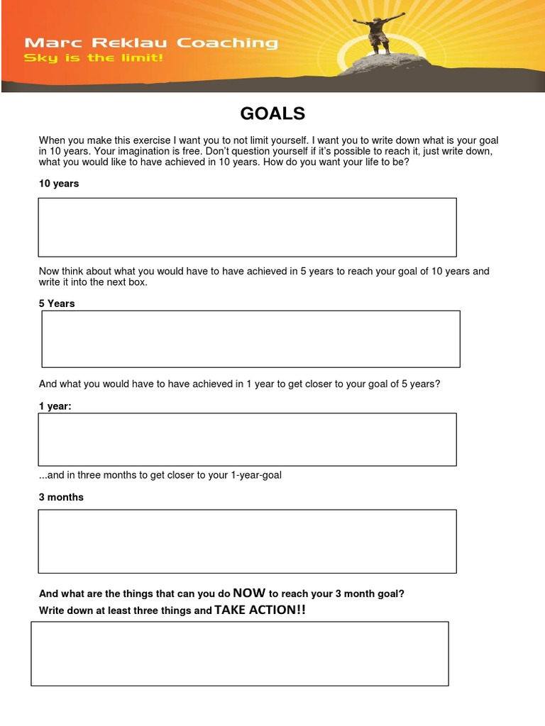 10-Year Goal Setting Exercise | PDF