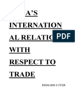 India'S Internation Al Relations With Respect To Trade