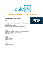 Critical Requirements (TaskUs)