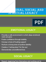 Social, Emotional and Spiritual Legacy