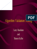 Algorithm Validation Tsting