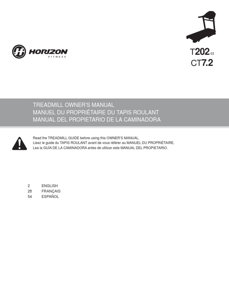 Horizon Ct7.2 PDF Screw Treadmill