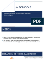 Individuals' Needs & Motivation in Schools