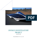Physics Investigatory Project: Solar Cars
