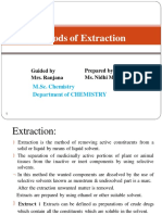 Methods of Extraction: M.Sc. Chemistry Department of CHEMISTRY