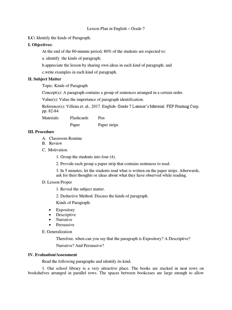 Kinds of Paragraph LP | PDF | Bookcase | Paragraph