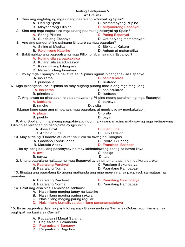 AP 4th Periodical | PDF