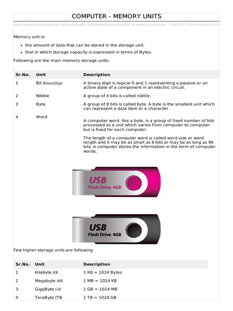 Computer Memory Units PDF | PDF