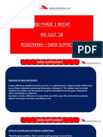 RBI Phase 1 Recap 4th July 18 Reasoning Data Sufficiency