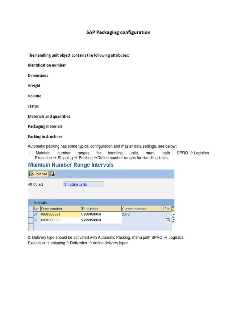 SAP Packing Instructions Configuration | PDF | Packaging And Labeling ...