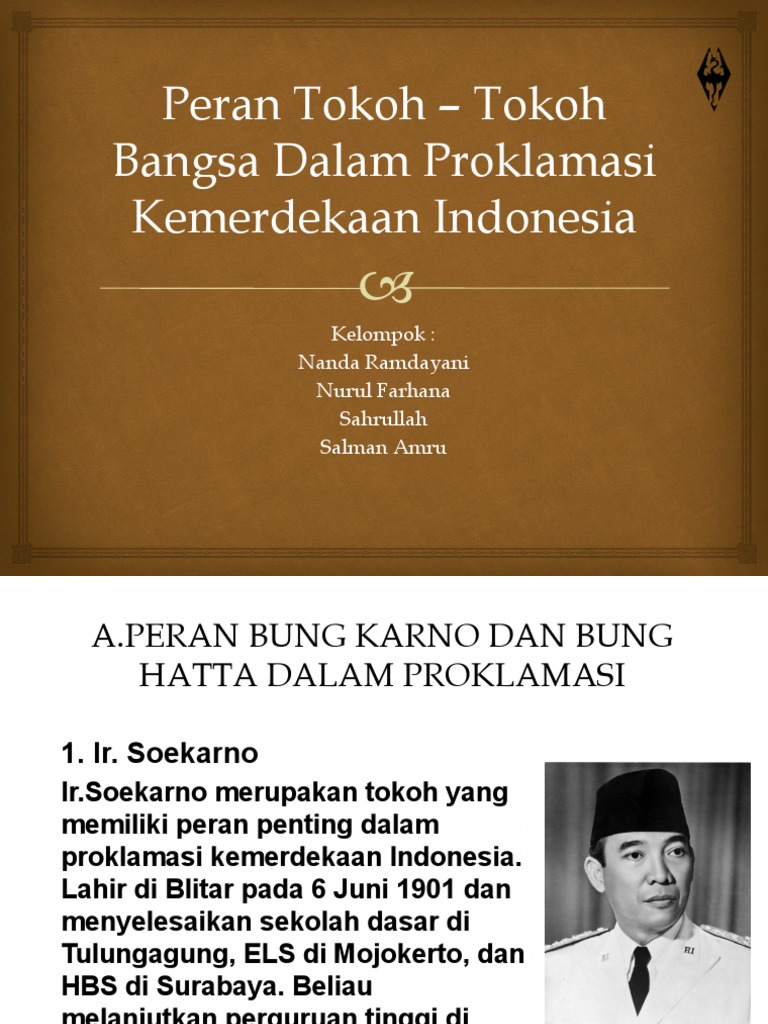 Peran Tokoh Tokoh Bangsa Dalam Proklamasi Kemerdekaan