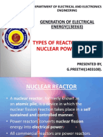 Types of Reactors Used in Nuclear Power Plants: Generation of Electrical ENERGY (13EE63)