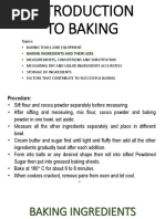 Introduction To Baking (Ingredients)