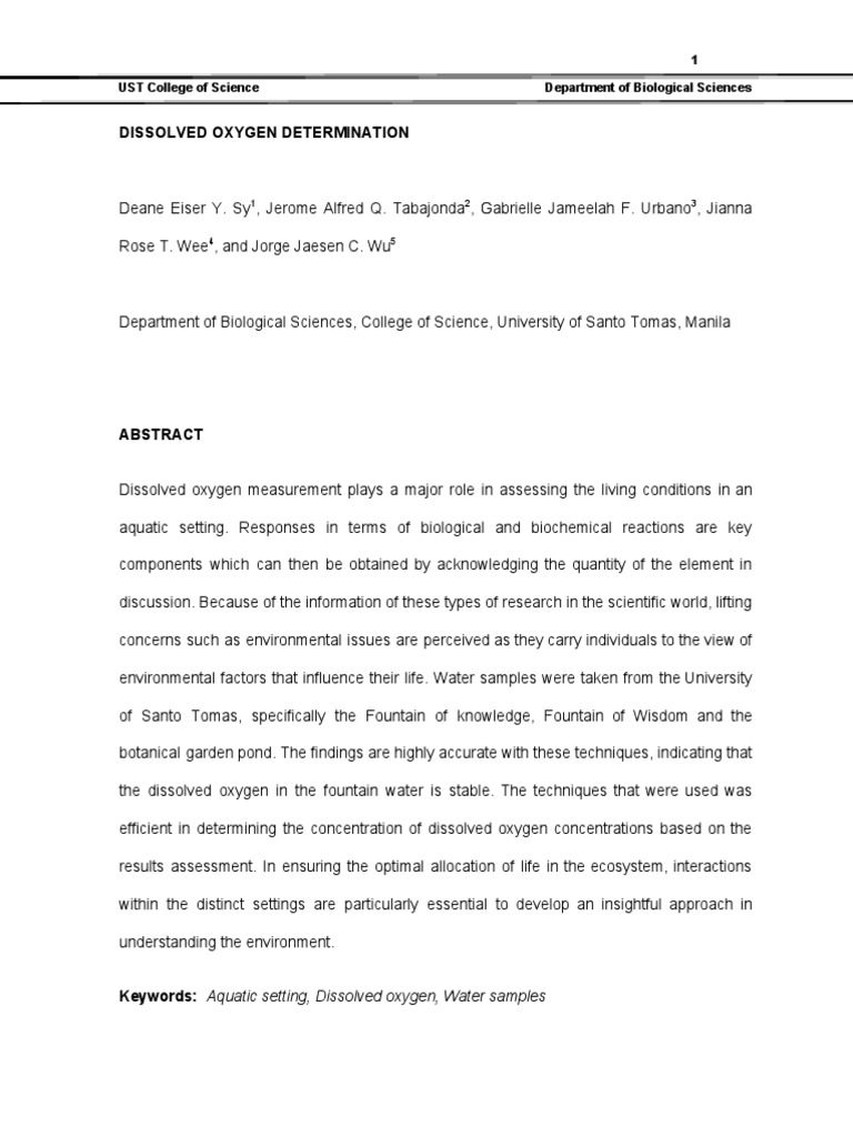 Dissolved oxygen picture