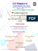 Jai Shriram Engineering College National Workshop on Multivariate Analysis Using SPSS