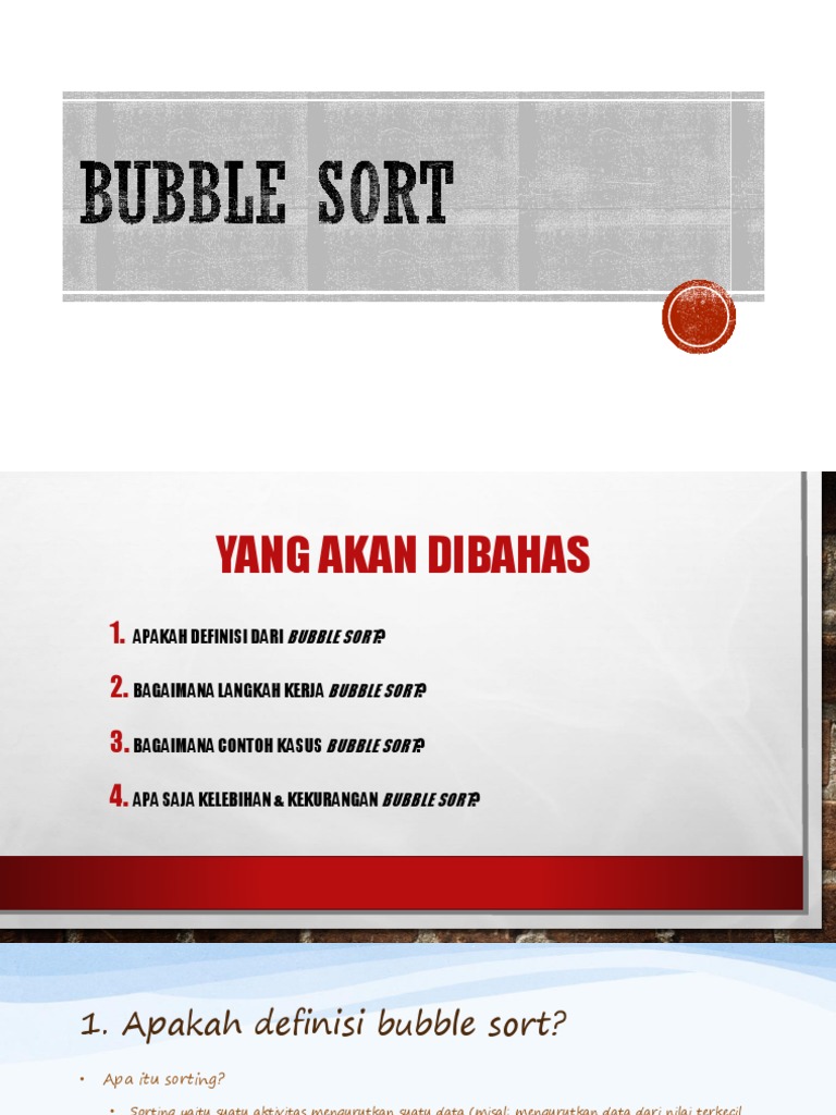 Panduan Lengkap Bubble Sort: Definisi, Langkah, dan Analisis | PDF ...