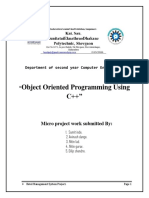 Object Oriented Programming Using C++": Department of Second Year Computer Engineering