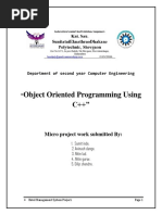 Object Oriented Programming Using C++": Department of Second Year Computer Engineering