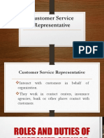 Customer Service Representative