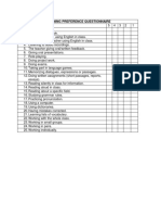 Learning Preference Questionnaire