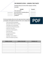 Structuring Your Presentation - Linking The Parts