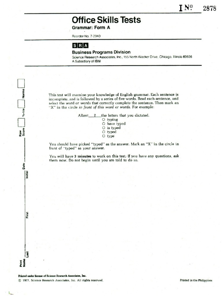 Grammar Test | PDF