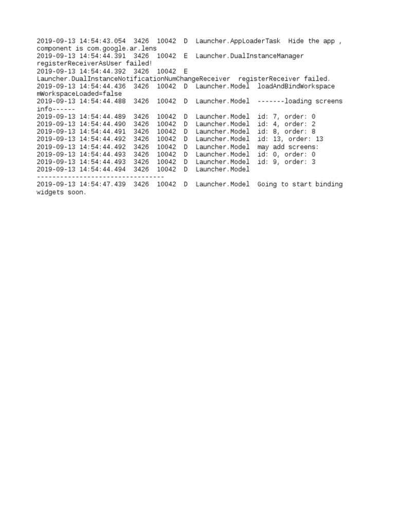 Launcher App Error Log Analysis | PDF | Computers
