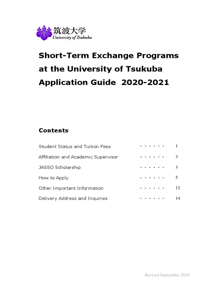 Tsukuba University Exchange Program Guide | PDF | Graduate School ...