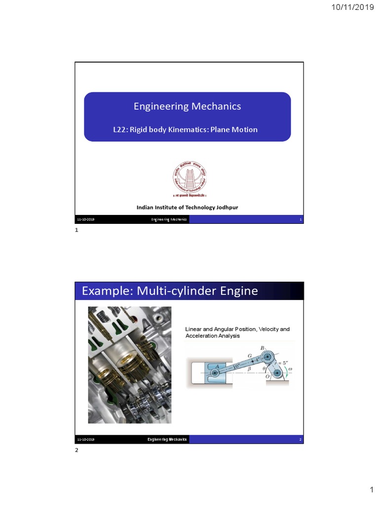 Em23 Rigidbody Kinematics Planemotion | PDF | Rotation Around A Fixed ...