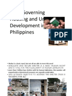 Laws Governing Housing and Urban Development in The Philippines